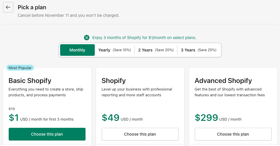 How To Get 3 Months Just $1 Per Month on Select Shopify Plans