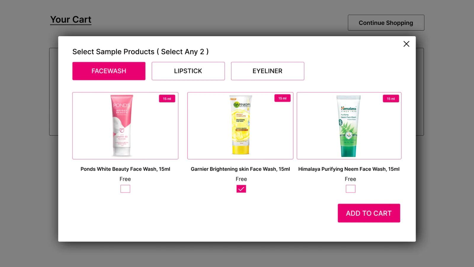 Sample Products ‑‑ Try N Buy App