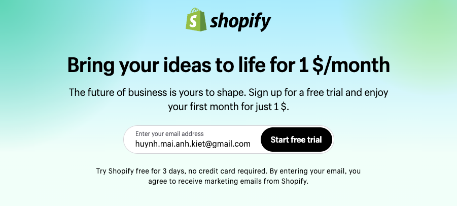 How To Get Shopify 1 Dollar for First Month?