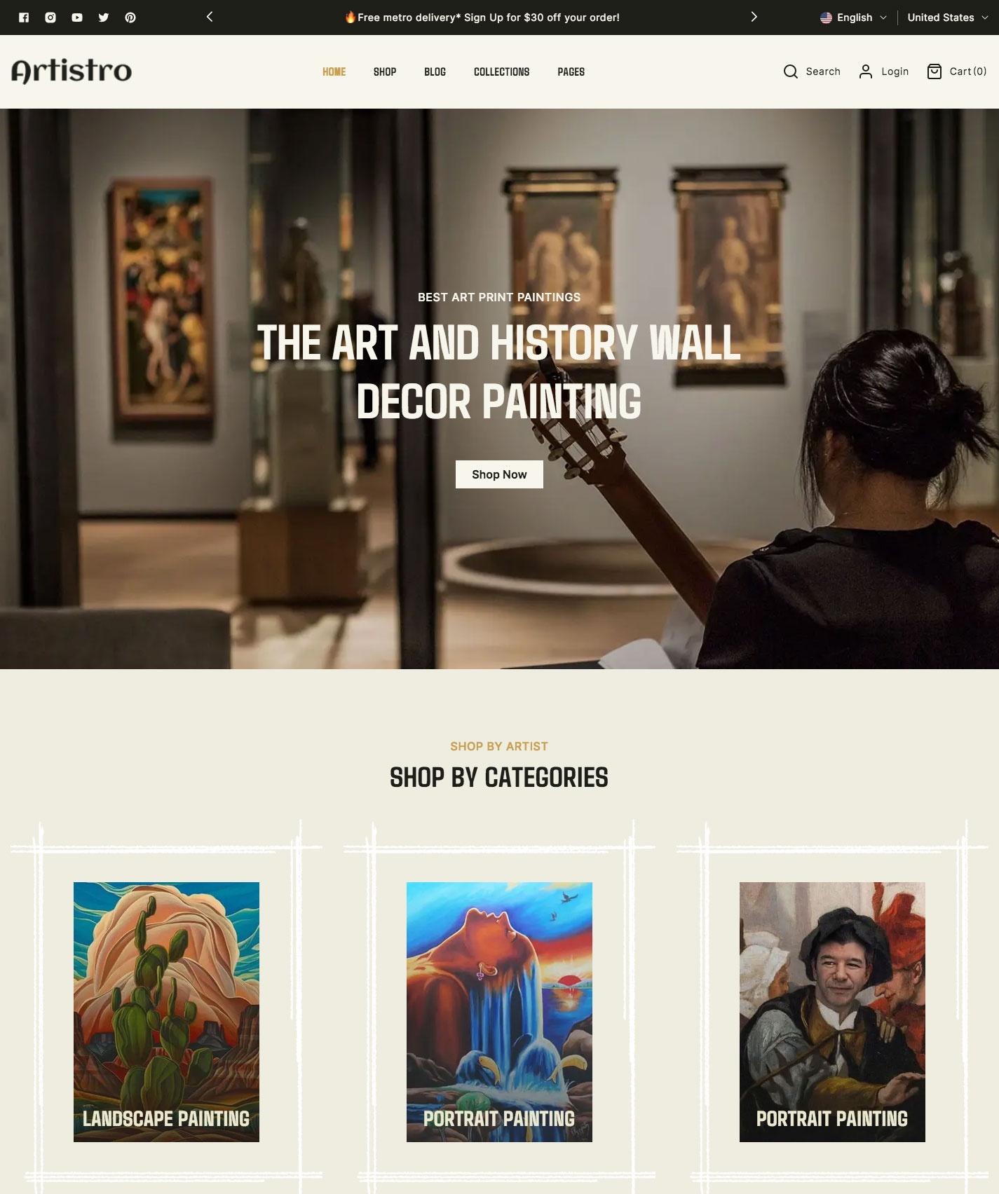 Artistro - Art Painting & Handmade Crafts Multipurpose Shopify 2.0 Responsive Theme