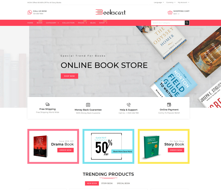 BooksCart - eBooks , Book Store Shopify Theme OS 2.0