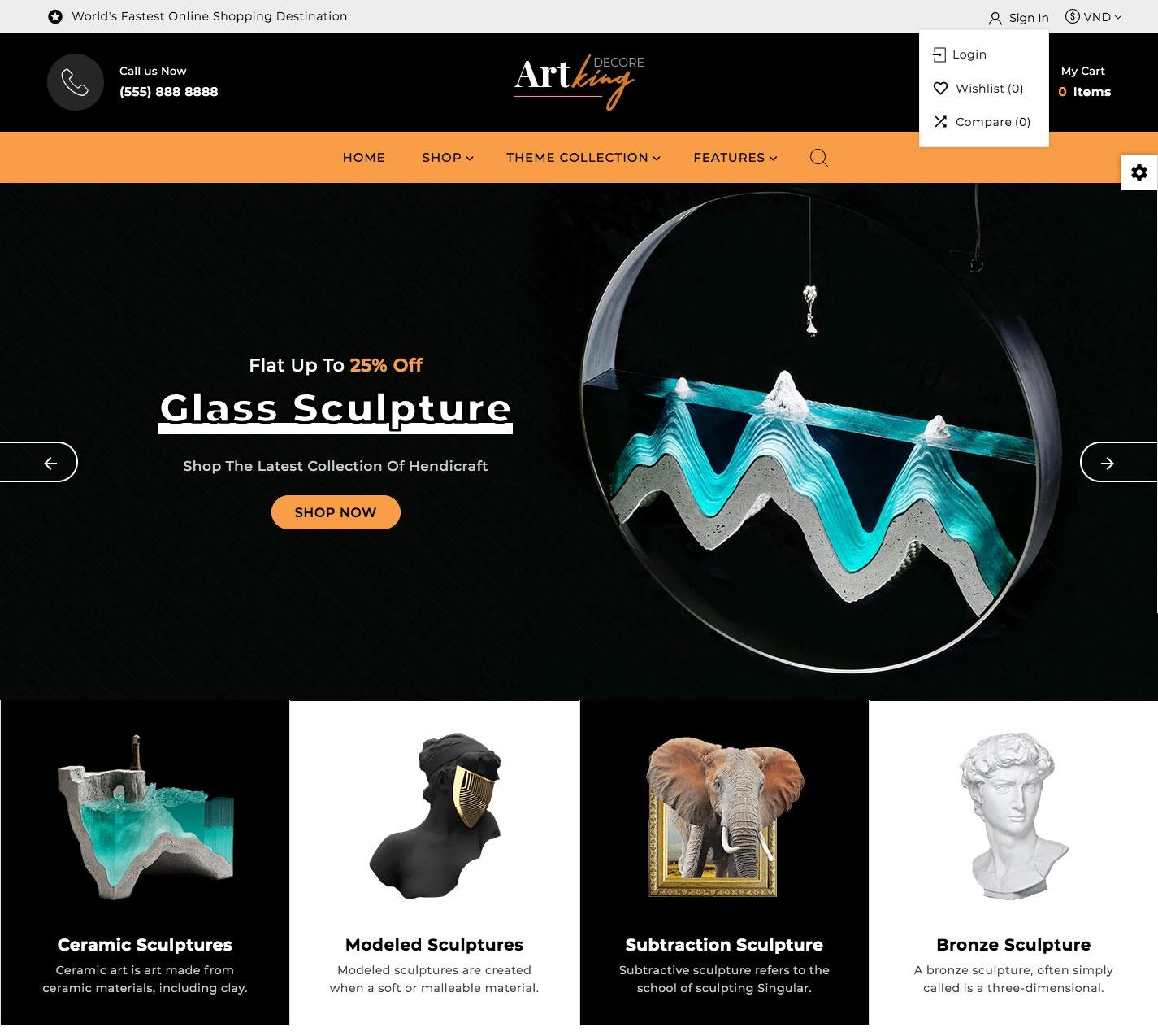 Art king Mega art–pottery crafts–gift Super Premium Responsive Shopify 2.0 Theme