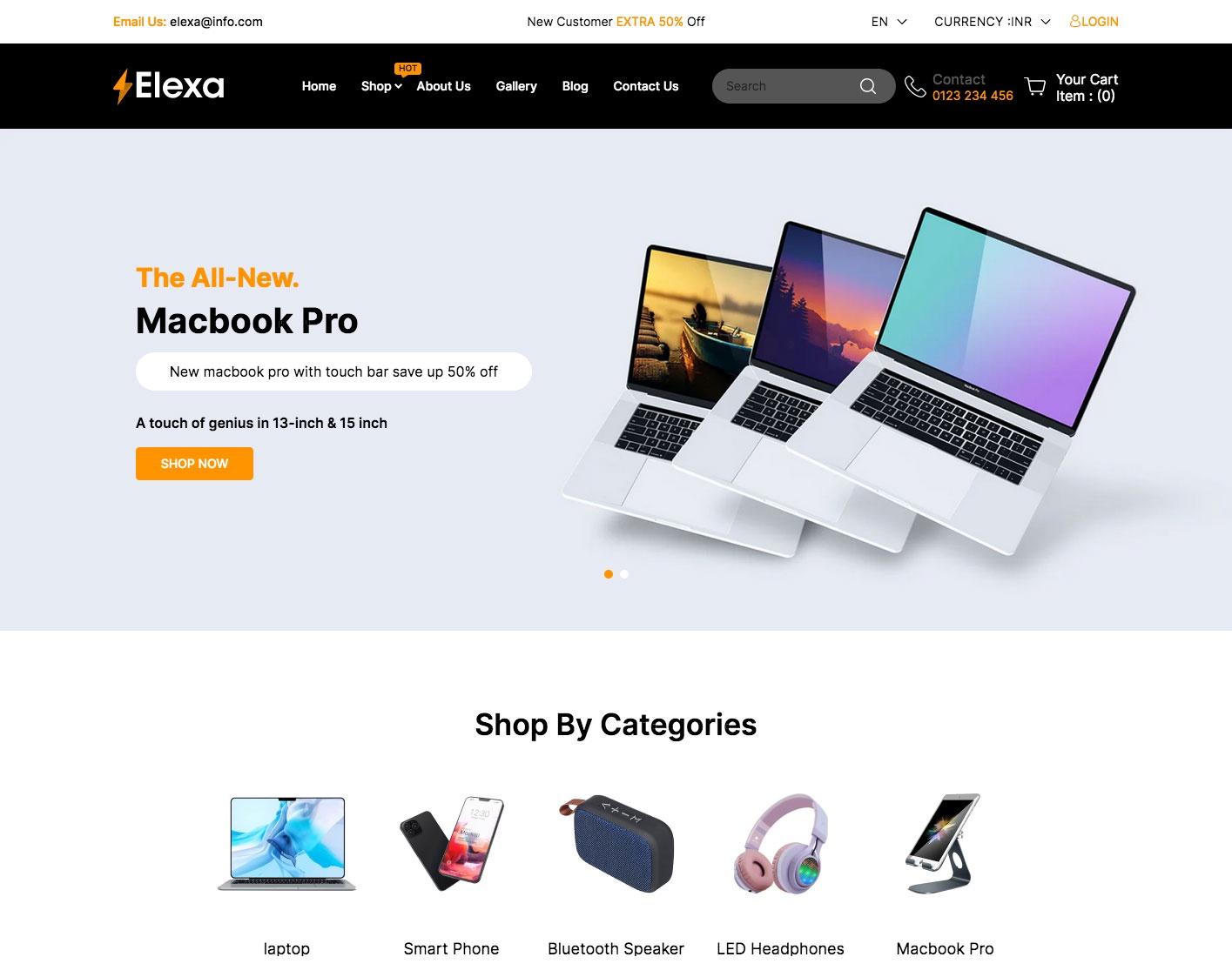 Elexa -Electronics Digital store High level Shopify 2.0 Multi-purpose Responsive Theme