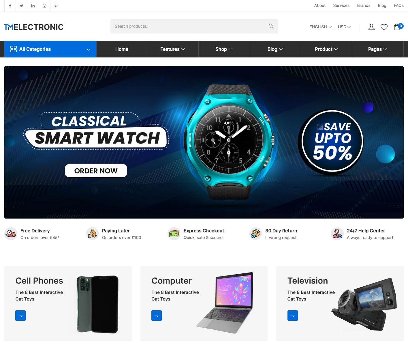 TMElectronic - Electronics eCommerce Shopify 2.0 Theme